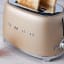 Smeg Retro 2 Slice Toaster - Matt Champagne close up