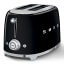 Smeg Retro 950W 2 Slice Toaster, Black