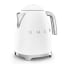 Smeg Retro Kettle, 1.7L - Matt White front view 