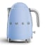 Smeg Retro Cordless Kettle, 1.7L, Pastel Blue