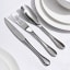 Carrol Boyes Cut Above Cutlery Set, 4-Piece next to a dinner set