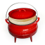 LK's Enamel Size 3 Potjie Pot - Red angle