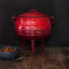 LK's Enamel Size 3 Potjie Pot - Red with a bowl of food