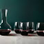 Riedel O Stemless Red Wine Glasses with 1 Litre Decanter on the table with wine