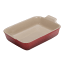 Le Creuset Stoneware Heritage Rectangular Dish, 19cm, cerise