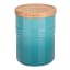 Le Creuset Medium Stoneware Storage Jar with Wooden Lid Caribbean Blue product shot 