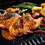 Mister Tjoppie Non-Stick Braai Sheet for Gas or Charcoal Grill with grilled chicken