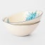 Mervyn Gers Medium Glazed Stoneware Serving Bowls, Set of 2 - Alabaster with Blue Art Product Side View 