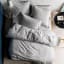 Linen House Grey Cotton Duvet Cover, 250 Thread Count