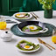white Le Creuset Vancouver Collection Dinner Plate, 27cm with pan and eggs