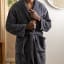 Lifestyle image of Club Classique Charcoal Unisex Fleece Bathrobe