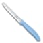 Victorinox Swiss Modern Round Serrated Tomato & Steak Knife, 11cm - Sky Blue