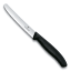 Victorinox Swiss Classic Round Serrated Paring Knife, 11cm - Black