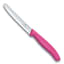 Victorinox Swiss Classic Round Serrated Paring Knife, 11cm - Dark Pink