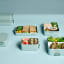 Mepal Large Bento Lunch Box - Nordic Sage with food on the table