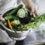 MasterClass Stainless Steel Deluxe Colander with veg