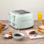 Smeg Retro 2000W 4 Slice Square Toaster, Pastel Green lifestyle