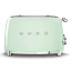 Smeg Retro 2000W 4 Slice Square Toaster, Pastel Green side view