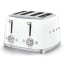 Smeg Retro 2000W 4 Slice Square Toaster, White