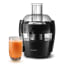 Philips Viva Black Juicer, 400W with a glass of juice