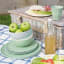 KitchenCraft Set of Four Melamine Snack Plates with a picnic basket