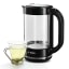 Bosch Cordless Glass Kettle, 1.7L with a cup of tea