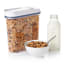 OXO Good Grips Pop All Purpose Dispenser - 3.2 Litre showing scale with a bowl of cereal