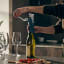 Joseph Joseph BarWise Compact Lever Corkscrew, 4 opening a wine bottle