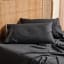 Linen House Elka Bamboo 500 Thread Count Oxford King Pillowcase - Charcoal Product Image 