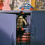 Popstrukt Sugar Cube Media Unit - Pigeon Blue with toys