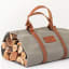 Lifestyle image of Pieter De Jager Canvas & Leather Log Carrier