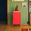 Popstrukt Sugar Cube Side Table - Red Polka with a vase