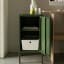 Popstrukt Sugar Cube Side Table - Dark Olive with books