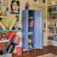Popstrukt Sugar Cube Locker - Pigeon Blue with books