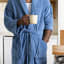 Detail image of Club Classique Denim Blue Unisex Fleece Bathrobe