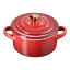 Pack Shot image of Le Creuset Mini Stoneware Cocotte with Gold Heart Knob, 10cm