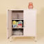 Popstrukt Sugar Cube Storage Cabinet - Blush with towels and a gown