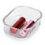 Madesmart Clear Soft-Grip Storage Bin, 13cm x 8cm with lipsticks