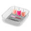 Madesmart Clear Soft-Grip Storage Bin, 20cm x 17cm with nail polish and tools