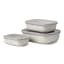 Mepal Cirqula 3 Piece Rectangular Multi Bowl Set, Nordic White