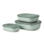 Mepal Cirqula Shallow Rectangular Multi Bowl Set, 3-Piece nordic sage