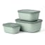 Mepal Cirqula Deep Rectangular Multi Bowl Set, 3-Piece nordic sage