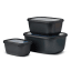 Mepal Cirqula 3 Piece Rectangular Multi Bowl Set, Nordic Black