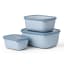 Mepal Cirqula 3 Piece Rectangular Multi Bowl Set, Nordic Blue