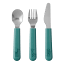 Mepal Mio Children_s 3 Piece Cutlery Set, Deep Turquoise
