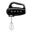 Smeg Retro Style Hand Mixer - Glossy Black angle