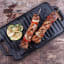 Victoria Matte Black Cast Iron Reversible Griddle, 32cm in use 