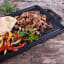 Victoria Matte Black Cast Iron Reversible Griddle, 32cm in use 