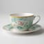 Jenna Clifford Green Floral Cup & Saucer, Set of 4