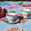 Jenna Clifford Wavy Rose Cup & Saucer, Set of 4 in use